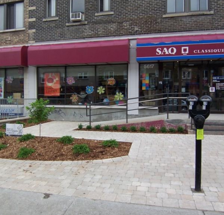 Commercial store front - Commercial lanscaping. Monkland NDG Montreal