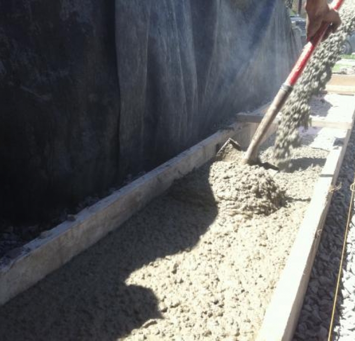 concret curb formwork - cement walkways and foundations